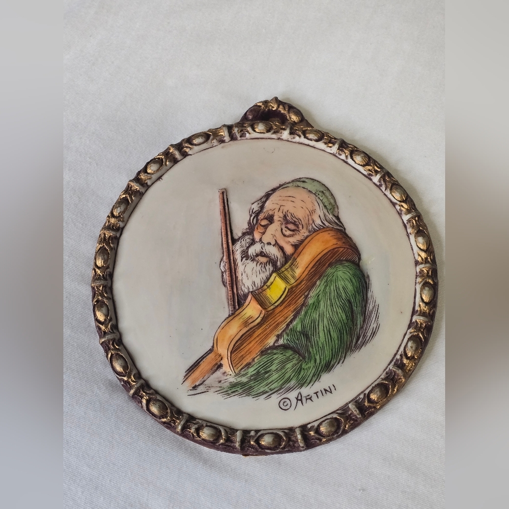 Vintage Artini Twin Etched Art Piece